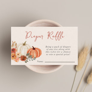 Little Pumpkin Baby Shower Diaper Raffle Enclosure Card