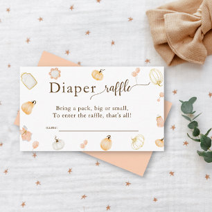 Little Pumpkin Baby Shower Diaper Raffle Enclosure Card