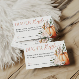 Little Pumpkin Baby Shower Diaper Raffle Enclosure Card