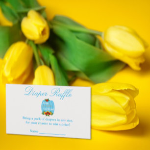 Little Pumpkin Baby Shower Diaper Raffle Enclosure Card