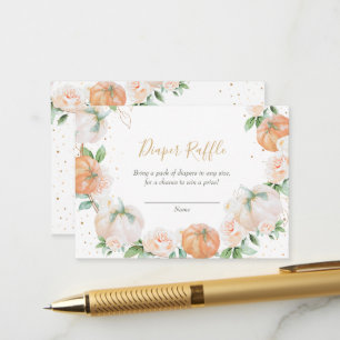 Little Pumpkin Baby Shower Diaper Raffle Enclosure Card