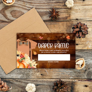 Little Pumpkin Baby Shower Diaper Raffle Tickets Enclosure Card