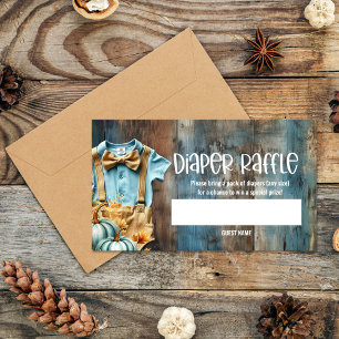 Little Pumpkin Baby Shower Diaper Raffle Tickets Enclosure Card