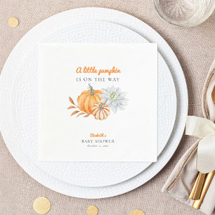 Little Pumpkin Baby Shower Elegant Simple Napkin