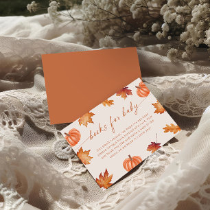Little Pumpkin Baby Shower Fall Books For Baby Enclosure Card