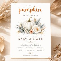 Little Pumpkin Baby Shower Fall Invitation