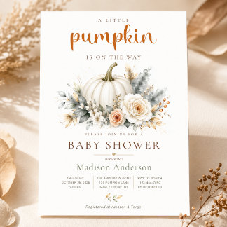Little Pumpkin Baby Shower Fall Invitation