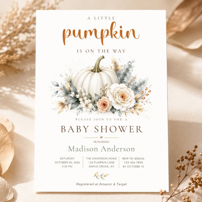 Little Pumpkin Baby Shower Fall Invitation (Creator Uploaded)