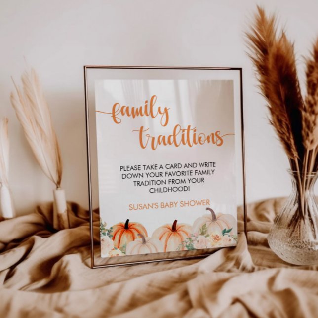Little Pumpkin Baby Shower Family Traditions Sign (Creator Uploaded)
