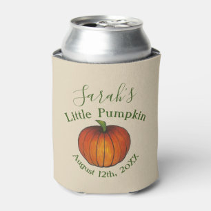 Little Pumpkin Baby Shower Favour Orange October Can Cooler