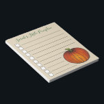 Little Pumpkin Baby Shower Favour Orange October Notepad<br><div class="desc">List-style note pad design features an original marker illustration of an orange pumpkin. Just personalise for a fun baby shower favour. Lots of additional illustrated notepads are also available from this shop. This design is also available on other products. Don't see what you're looking for? Need help with customisation? Contact...</div>