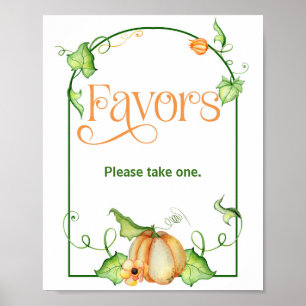 Little Pumpkin Baby Shower Favours Table Sign