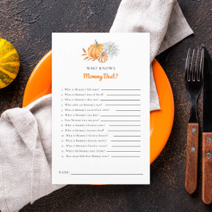 Little Pumpkin Baby Shower Game Who Knows Mummy
