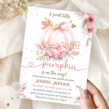 Little Pumpkin Baby Shower Girl Pink Boho Rustic