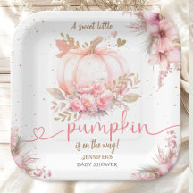 Little Pumpkin Baby Shower Girl Pink Boho Rustic