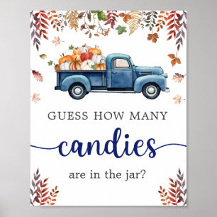 Little Pumpkin Baby Shower Guess Game Sign