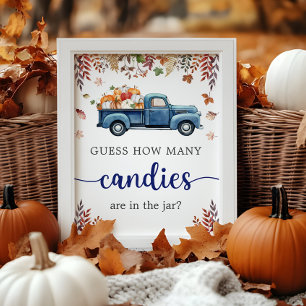Little Pumpkin Baby Shower Guess Game Sign