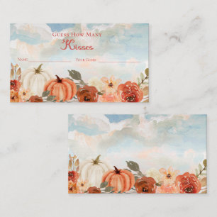 Little Pumpkin Baby Shower Guess How Many Kisses E Enclosure Card