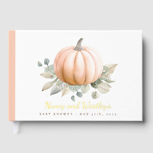 Little Pumpkin Baby Shower Guest Book Orange Fall