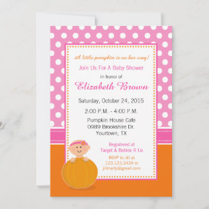 Little Pumpkin Baby Shower Invitation