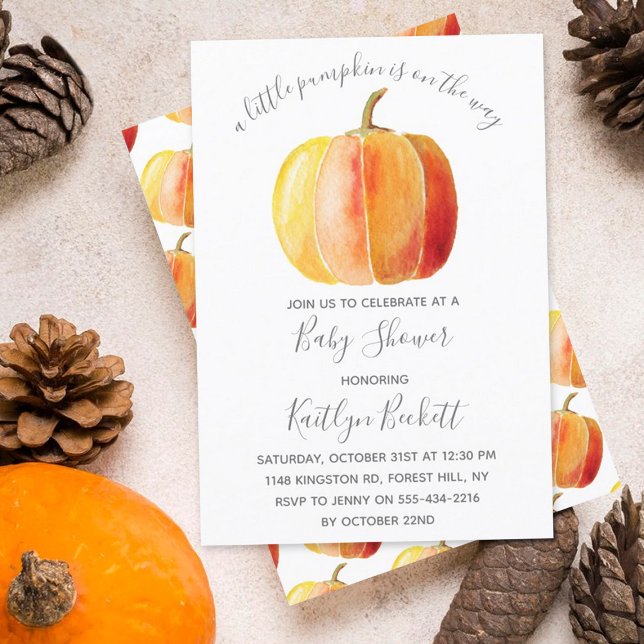 Little Pumpkin Baby Shower Invitation (Creator Uploaded)