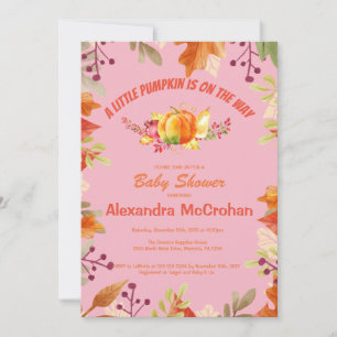 Little Pumpkin Baby Shower Invitation Card