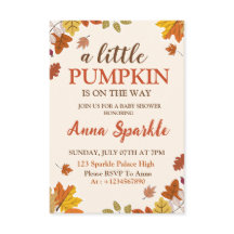 Little Pumpkin Baby Shower Invitation Card