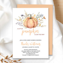 Little Pumpkin Baby Shower Invitation | Fall theme