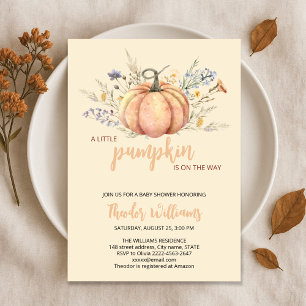 Little Pumpkin Baby Shower Invitation   Fall theme