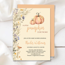 Little Pumpkin Baby Shower Invitation | Fall theme