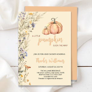 Little Pumpkin Baby Shower Invitation   Fall theme