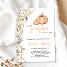 Little Pumpkin Baby Shower Invitation | Fall theme