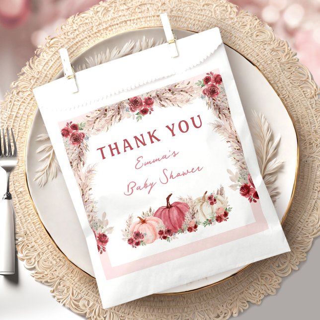Little Pumpkin Baby Shower Marsala Pink Favour Bag (Little Pumpkin Baby Shower Marsala Pink Favor Bags)