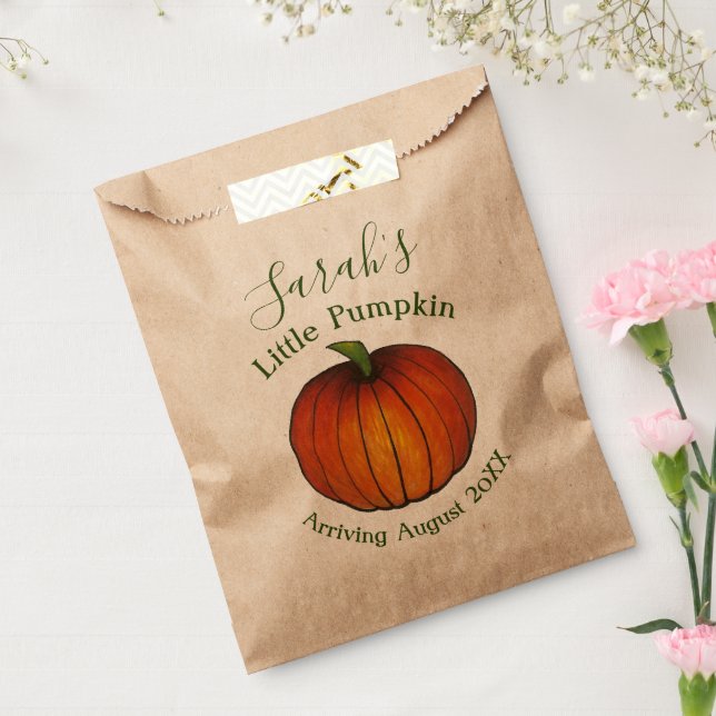 Little Pumpkin Baby Shower New Arrival Autumn Fall Favour Bags (Sealed)