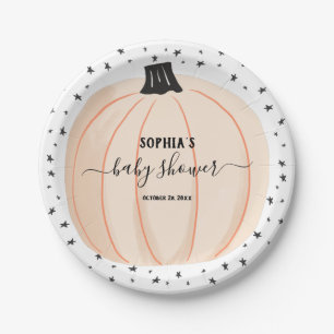 Little Pumpkin Baby Shower Paper Plate
