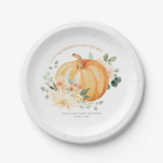 Little Pumpkin Baby Shower Plates
