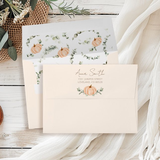 Little Pumpkin Baby Shower Return Address Envelope (Creator Uploaded)