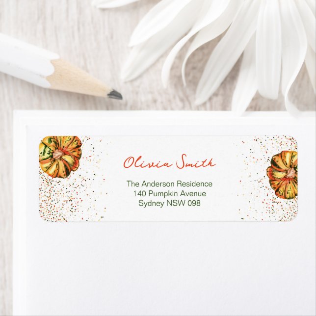 Little Pumpkin baby shower return address Labels (Insitu)