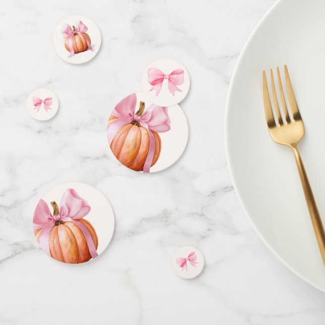 Little Pumpkin Baby Shower Ribbon – Romantic Salem Confetti (Group)