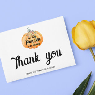 Little Pumpkin Baby Shower Thank You Card