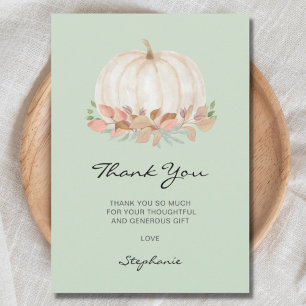 Little Pumpkin Baby Shower Thank You Card
