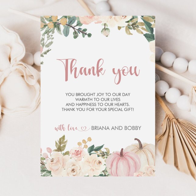 Little Pumpkin Baby Shower Thank You Card (Creator Uploaded)