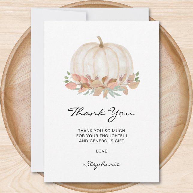 Little Pumpkin Baby Shower Thank You Card (Creator Uploaded)