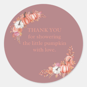 Little Pumpkin Baby Shower Thank You Sticker