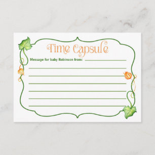 Little Pumpkin Baby Shower Time Capsule Activity Advice Card