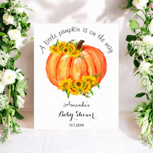 Little Pumpkin Baby Shower Welcome Poster