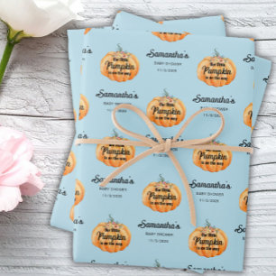 Little Pumpkin Baby Shower Wrapping Paper Sheet