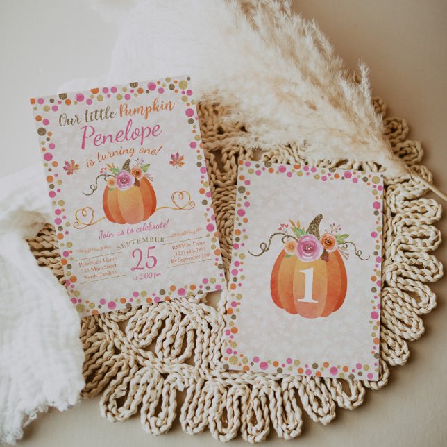 Little Pumpkin Birthday Invitation, Autumn Fall Invitation (Creator Uploaded)