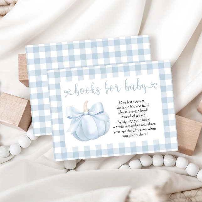 Little Pumpkin Blue Bow Books for Baby Enclosure Card (Creator Uploaded)