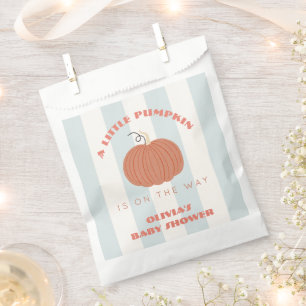 Little Pumpkin Blue Stripes Boy Baby Shower Favour Bags